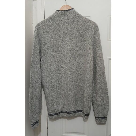 Gianetti mens large 1/4 zip Italian wool mockneck sweater gray - Picture 5 of 8